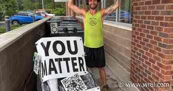 Man walks across U.S. to raise suicide awareness - day 939 in NC