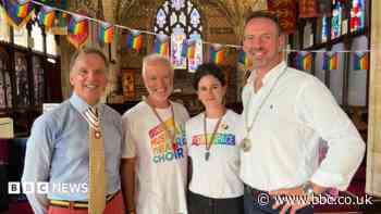 Hundreds celebrate town's first Pride event