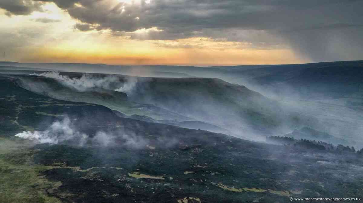 Tintwistle moor fire finally contained as emergency crews remain at scene