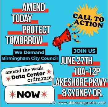 Protest Against Birmingham Data Center Planned For Tomorrow (Saturday, June 27th, 2026)