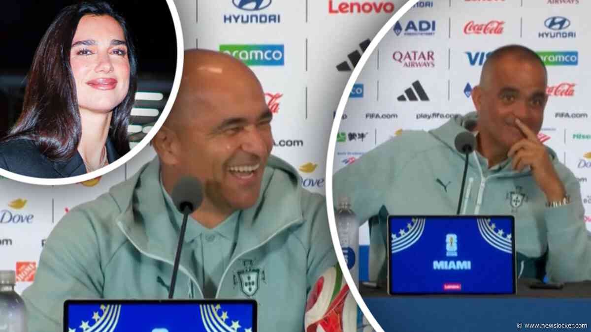 Hilarisch moment: Dua Lipa onderbreekt persconferentie van hoofdcoach Portugal