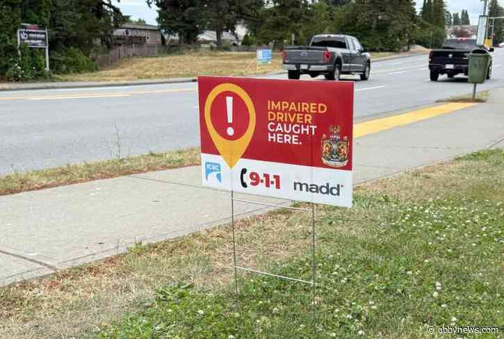 Signs alert Abbotsford drivers to spots where impaired drivers were caught