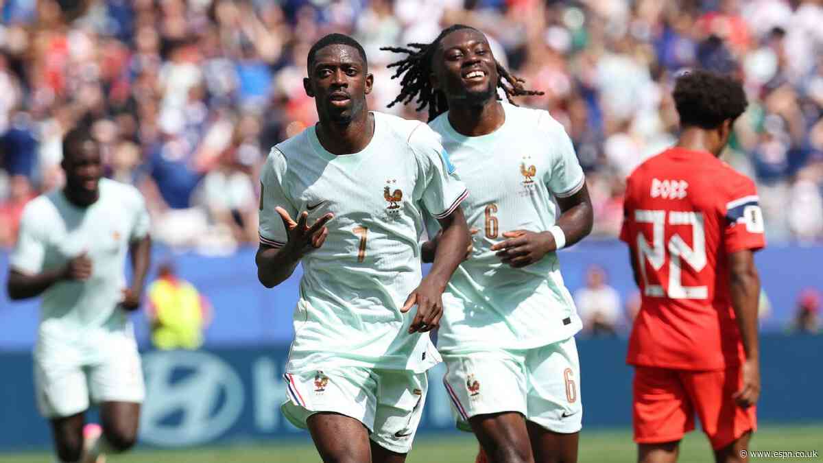 Dembélé's first-half hat trick a first since 1994