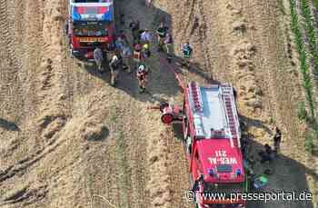 FW Alpen: Flächenbrand bei Erntearbeiten
