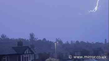Two houses on fire after being 'struck by lightning' amid thunderstorm warning