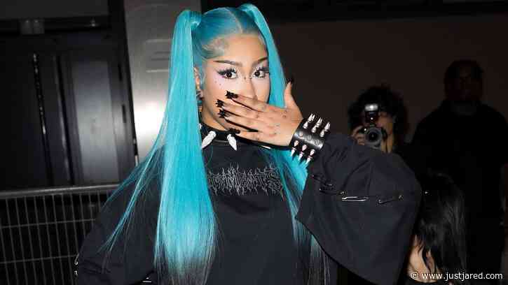 North West Shows Off Blue Hair & Edgy Nails in Black Grunge Look at Vetements Show During Paris Fashion Week