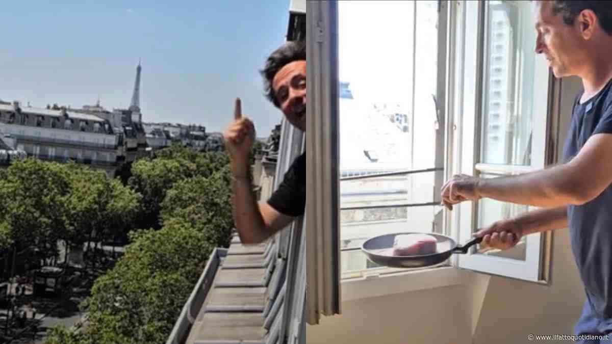Caldo estremo a Parigi, la città è un forno: il TikToker che prepara una bistecca sul davanzale sfruttando solo la luce del sole diventa virale – IL VIDEO