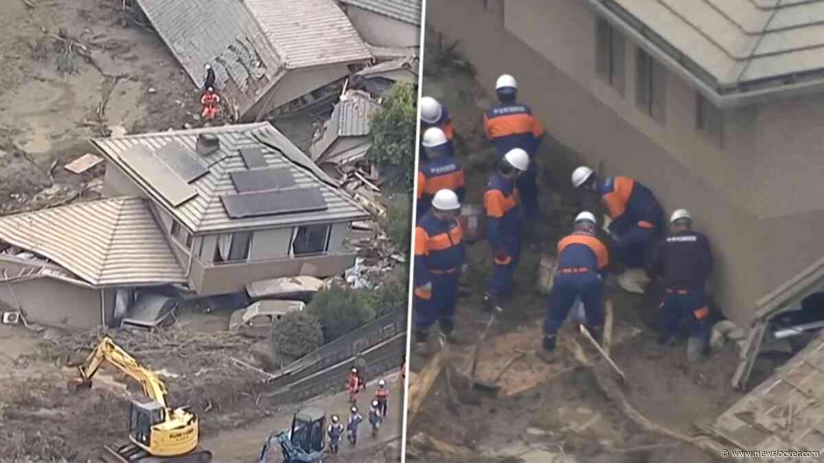 Heftige beelden: huizen weggesleurd door aardverschuiving