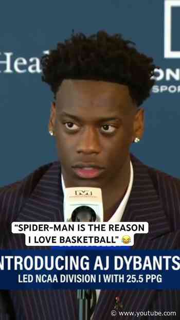 AJ Dybantsa says his dad bought him a Spider-Man hoop as a kid & that’s why he loves basketball 🕷️