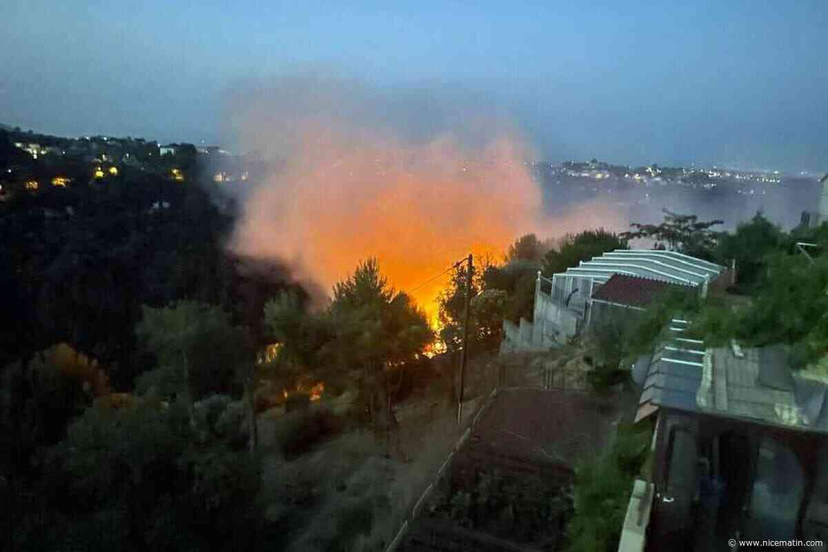 « On a vite réveillé les voisins… » : il  raconte le spectaculaire incendie à 100 mètres de chez lui ce samedi matin à la lisière de Nice et Colomars