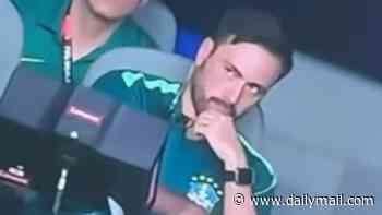 Did Carlo Ancelotti's son shake his head at Neymar coming off the bench? Footage shows Brazil's assistant boss appearing to be unhappy at star's cameo in World Cup win vs Scotland