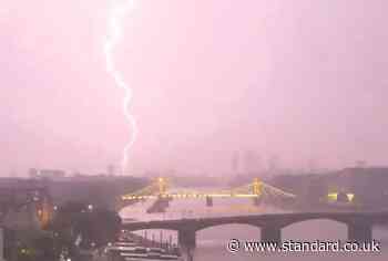 Dramatic thunderstorm hits London with lightning strikes across capital as heat alert extended