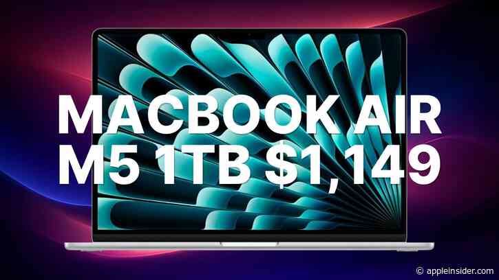 Amazon's $1,149 1TB MacBook Air M5 deal has been extended, save $450
