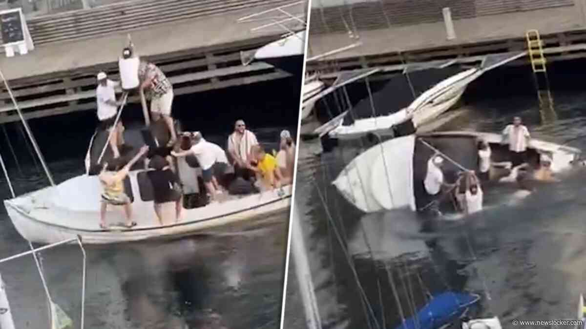 Boot met jongeren gezonken in Zweedse haven