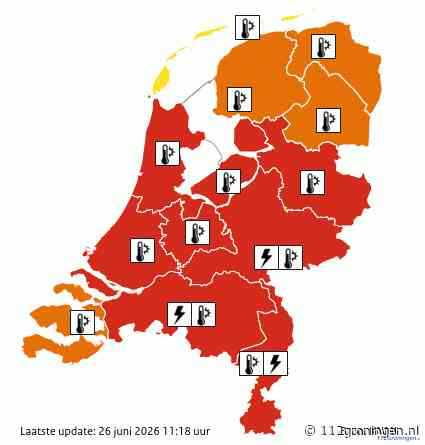 Twee dagen Code `Oranje` voor extreme hitte in Groningen, rest Nederland `Rood`