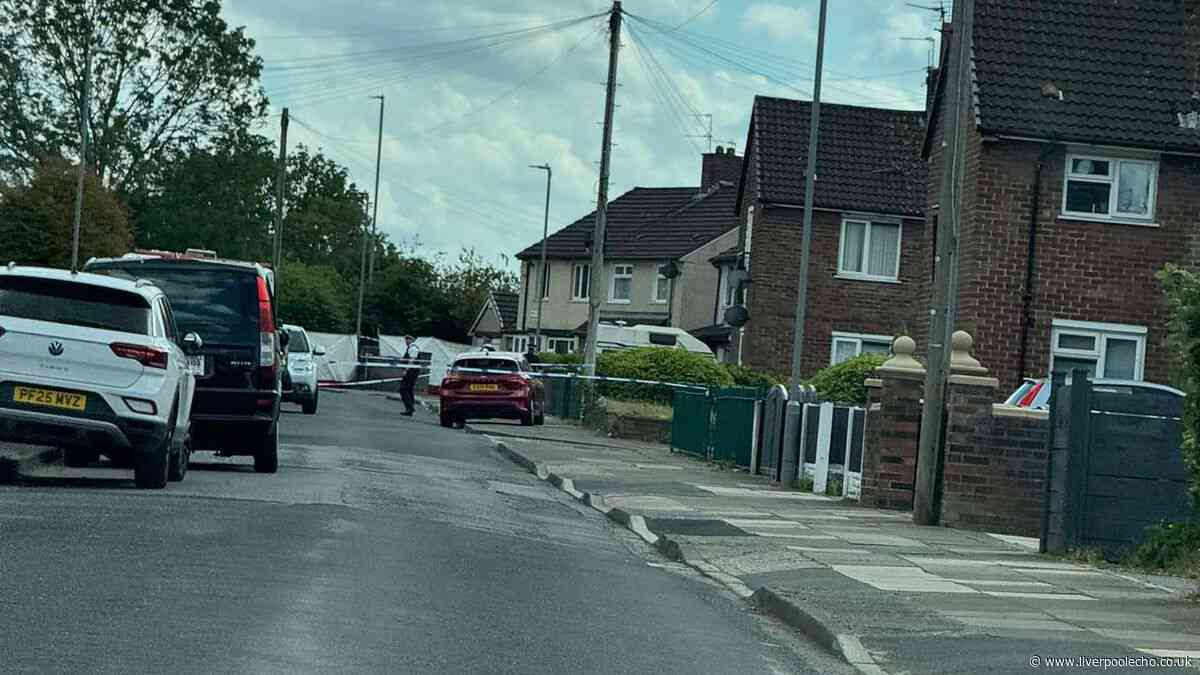 Kirkby road cordoned off LIVE as police 'put up white tent'