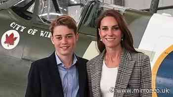 Prince George almost as tall as mum Kate Middleton as RAF visit shows off growth spurt
