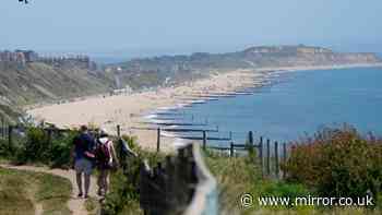 Beachgoers in Bournemouth watch in horror as man dies after falling 100ft from cliff