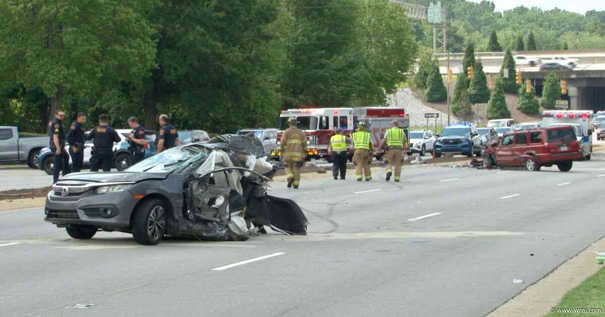 Crash on South Saunders Street in Raleigh, Southbound lanes closed