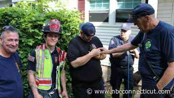 Kitten trapped in pipe rescued by Rocky Hill Animal Control, firefighters