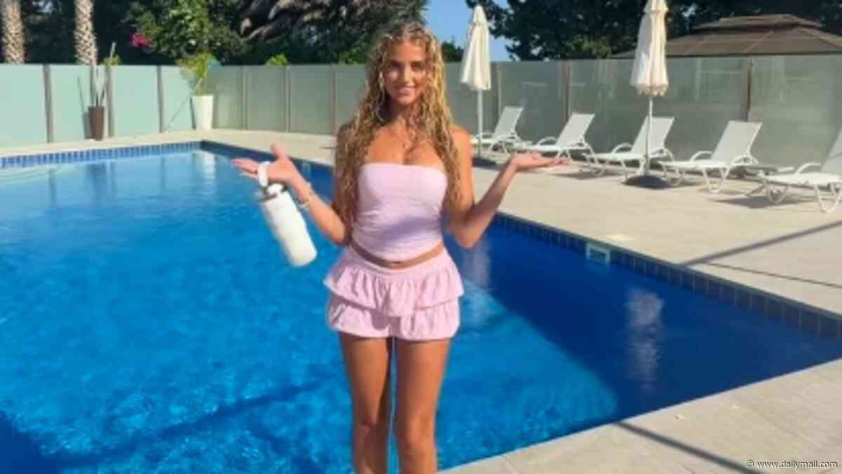 Princess Andre, 18, shows off her dad Peter's lavish Cyprus villa with huge pool, tennis court and extensive grounds as they enjoy family holiday