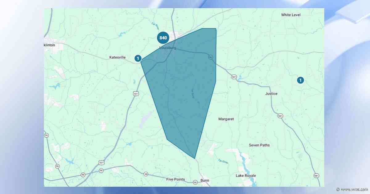 More than 800 without power near Louisburg, Duke Energy says