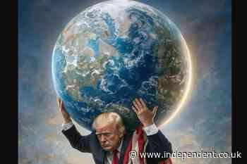 Trump posts boastful Atlas-inspired Truth Social image of himself carrying the world on his shoulders