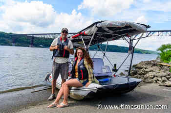 Couple retraces historic Erie Canal journey in inflatable camping boat