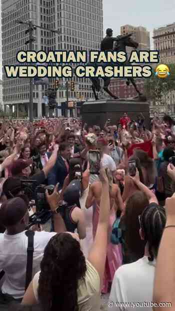 When your wedding crosses over with the Croatian World Cup rally 🤣