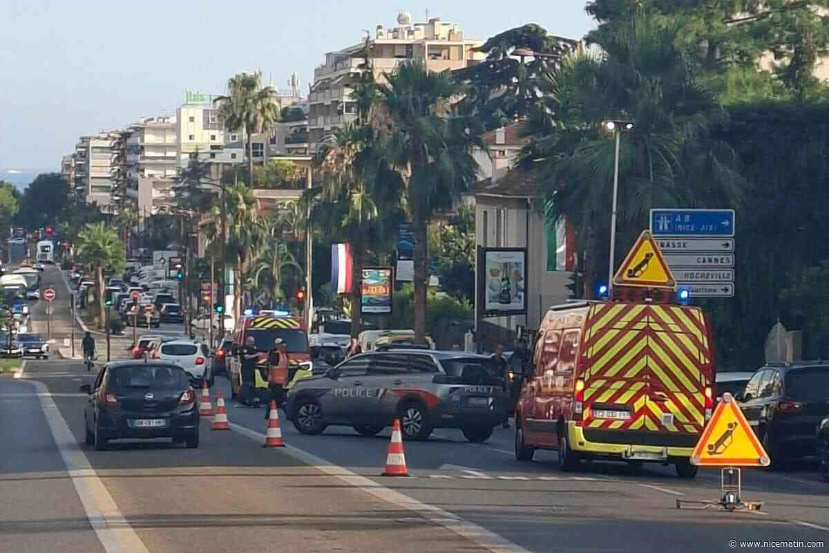Près de Cannes, un motard de la police nationale blessé par une conductrice en fuite ce samedi soir, un agent a fait usage de son arme pour protéger son collègue