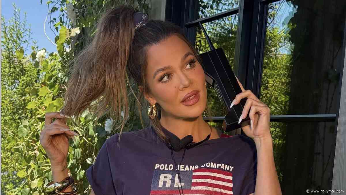 Khloe Kardashian channels Jane Fonda as she puts on cheeky display in workout gear with Kourtney to plug 'body toning' gummies
