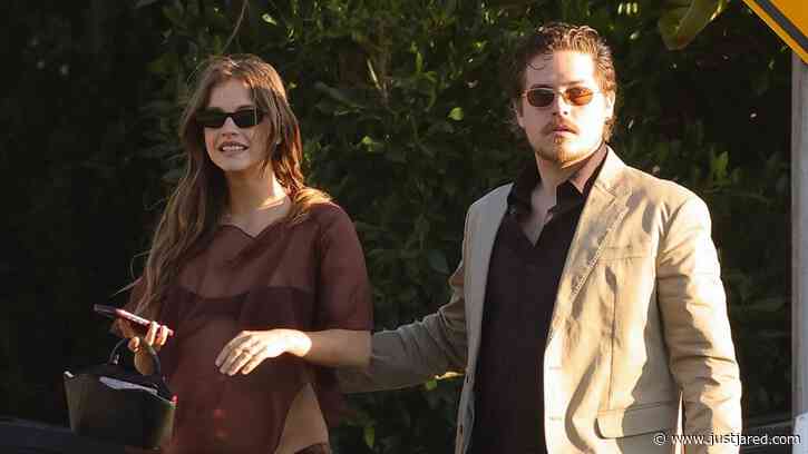 Barbara Palvin Dresses Baby Bump in Sheer Outfit as She & Dylan Sprouse Step Out for Party in Malibu