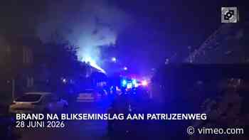 Brand Patrijzenweg na blikseminslag op 28 juni 2026
