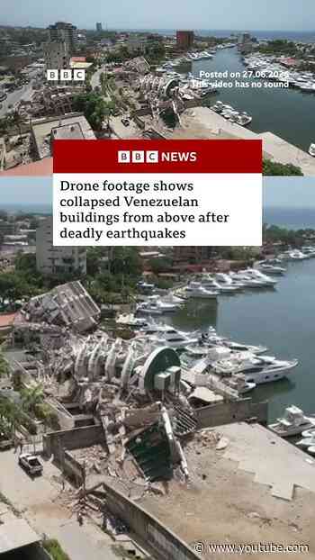 Drone footages shows destruction in Venezuela after earthquakes. #BBCNews