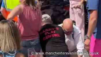 Man restrained by public after driving through barriers at Lancashire parade