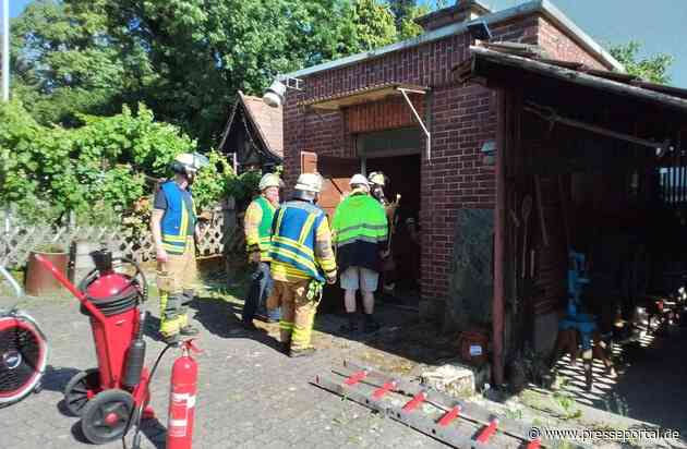 FW Weinheim: Trafostationsbrand in Lützelsachsen. Feuerwehr Weinheim bei extremer Hitze im Einsatz.