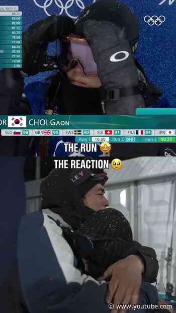 Choi Gaon during and after her amazing performance in the halfpipe at #MilanoCortina2026. 🥹🇰🇷