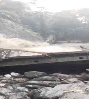 Bailey Bridge washed away as heavy rain batters Sikkim
