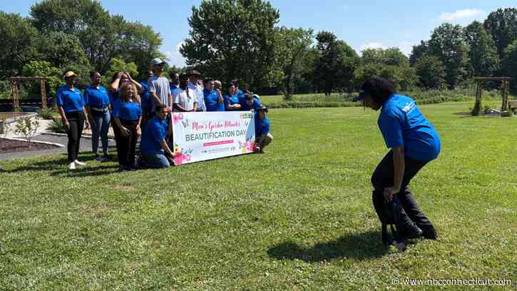 Volunteers plant pollinator garden for beautification project in East Hartford