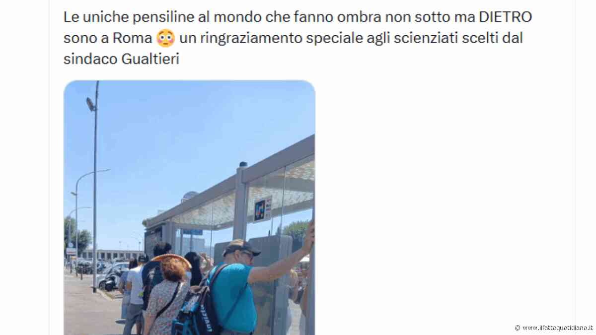 “Le pensiline a Roma fanno ombra dietro e non sotto, complimenti a Gualtieri”: il post del consigliere leghista scatena i social