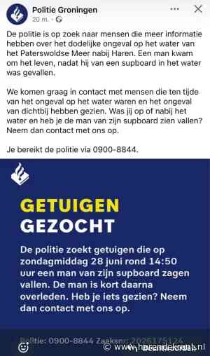 Politie zoekt getuigen van dodelijk incident met watersporter