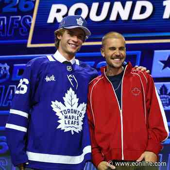 Justin Bieber Makes Surprise Public Appearance to Assist With NHL Draf