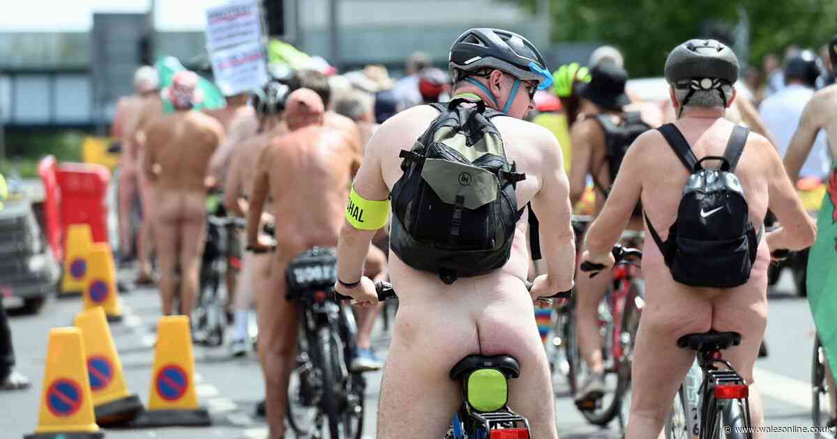 Metallica fans get an eyeful as World Naked Bike ride cycles through Cardiff