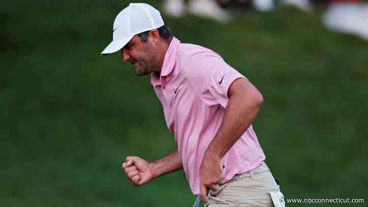 Scheffler makes clutch putt to force Monday playoff against Hovland in Travelers Championship
