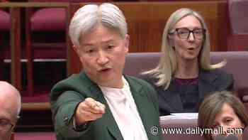 Penny Wong points her finger at Liberal as she's called a 'mean girl' after mocking Jane Hume's Sky News slip-up