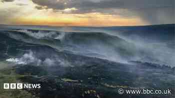 Crews continue to tackle moorland wildfire