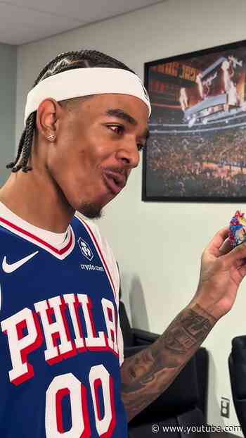 Labaron Philon Jr. Eats Customized Donuts! #sixers #philly #nba #nbadraft #basketball
