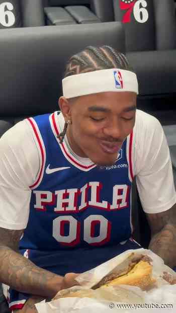 Labaron Philon Jr. Tries A Philly Cheesesteak For His First Time! #philly #phillycheesesteak #nba