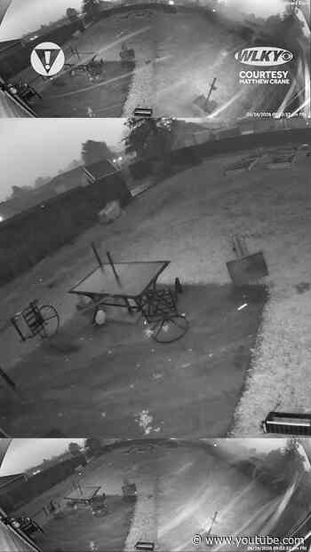 Security camera video catches EF-0 tornado touching down in southern Indiana