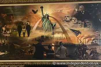 Trump posts bizarre painting of himself with George Washington and a robot
